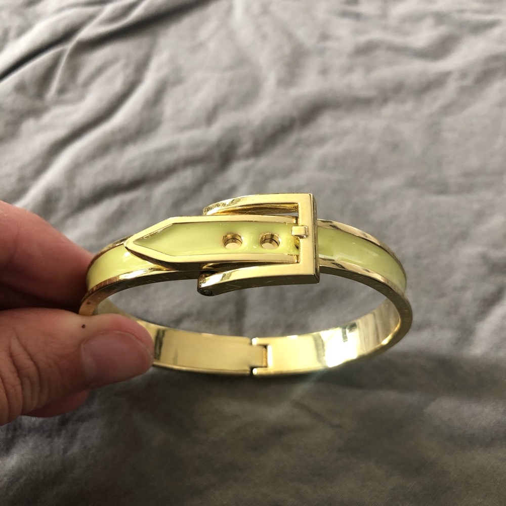 Adjustable Buckle Chartreuse and Gold Bracelet